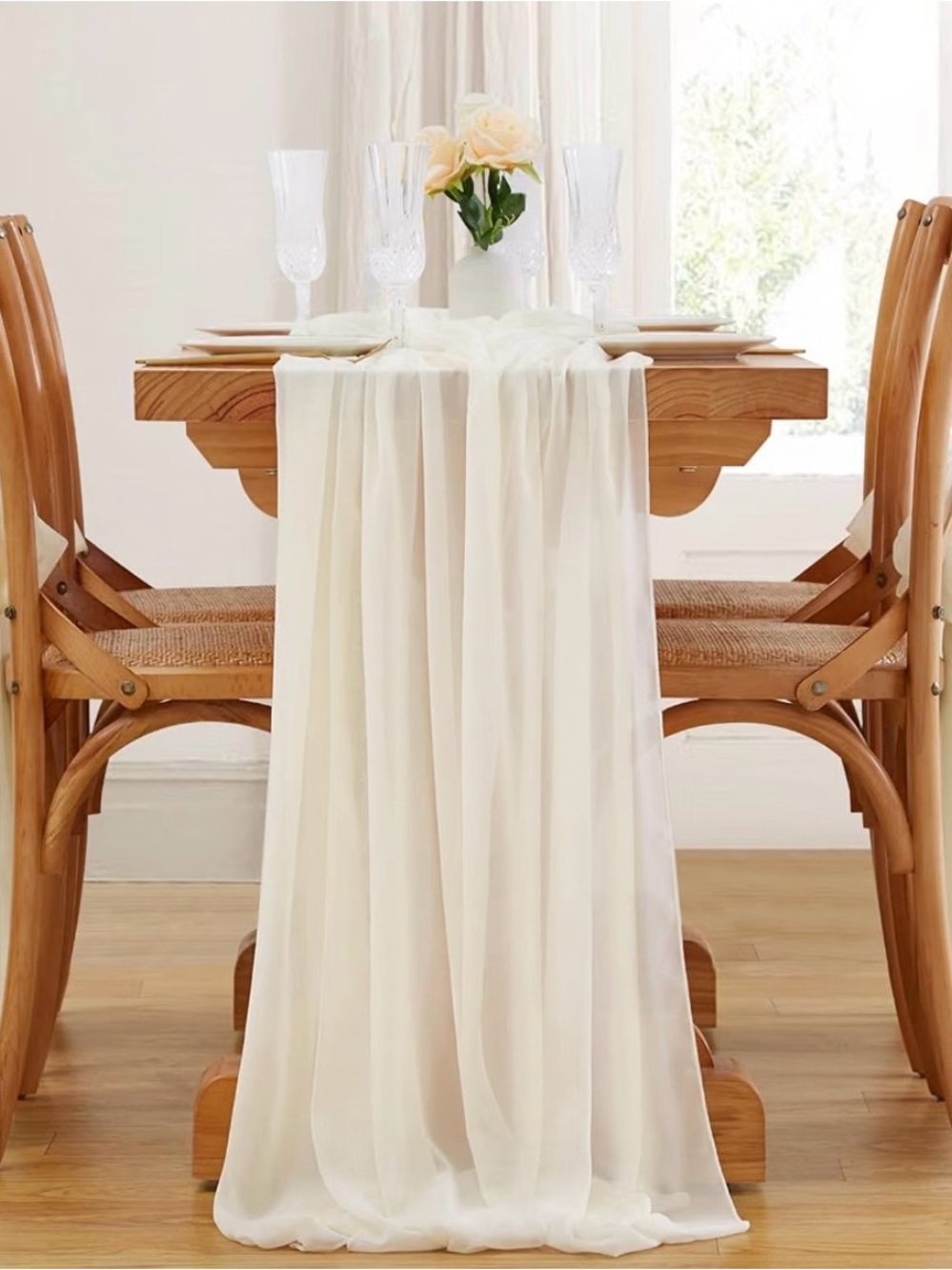 Sheer Ivory Table Runner - Soar Dream